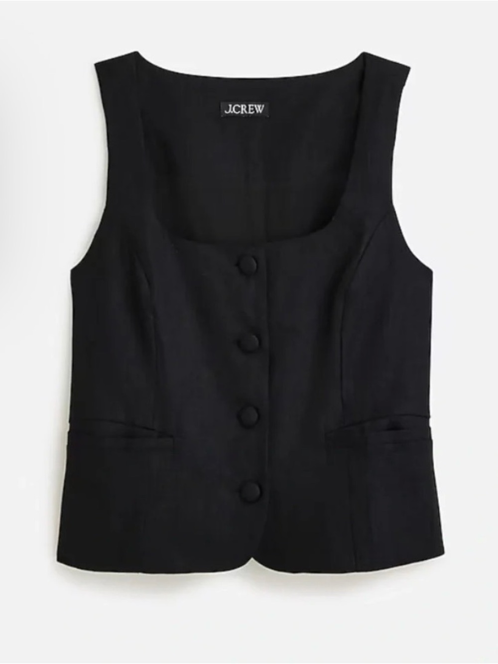 J. Crew Black Tailored Button Vest